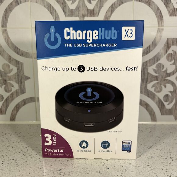 ChargeHub X3 - 3-Port USB SuperCharger | MaxStrata® Brand New Sealed‎ - Picture 1 of 6